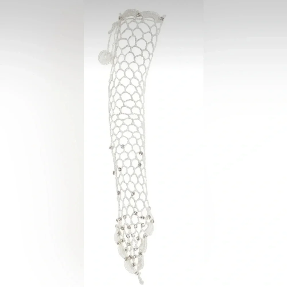 Monica Hansen crochet swim gloves and choker and/or headband w/ diamond studs